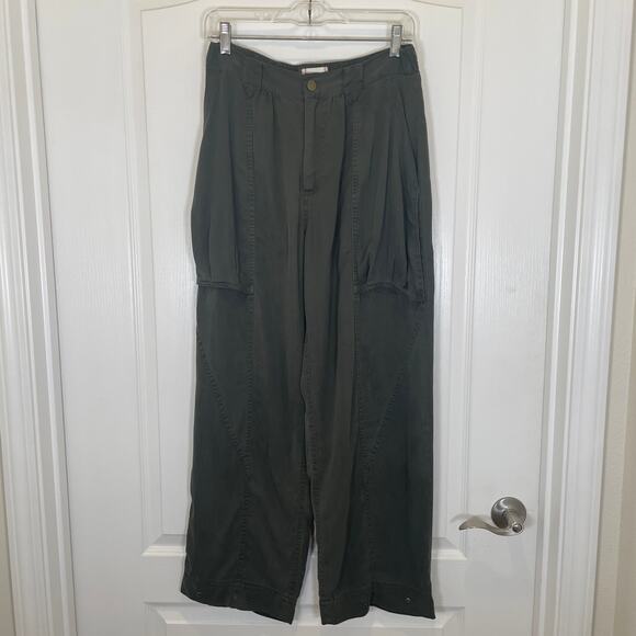 Urban Outfitters BDG Carissa Cargo Utility Pants Moss Green Wide Leg NWT M - Picture 2 of 7